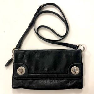 Marc by Marc Jacobs Clutch Shoulder Bag Crossbody Purse Black Leather & Silver